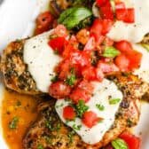 top view of Pesto Chicken on a plate