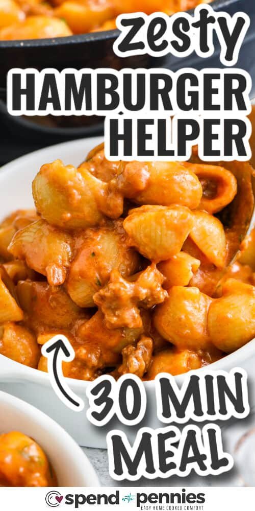 30 minute Hamburger Helper with writing