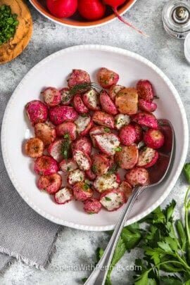 bowl of Roasted Radishes