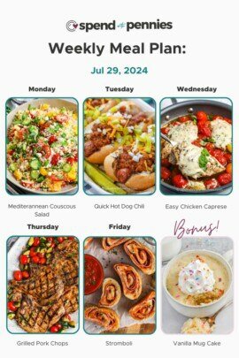 meal plan for the week of July 29 2024