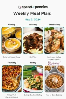 meal plan for the week of Sep 2 2024